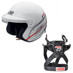 OMP JR Helmet With Simpson Hybrid Sport HANS Package