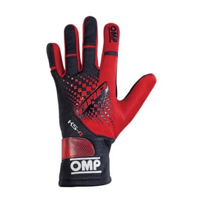 OMP KS-4 Kart Gloves In Red Size Small