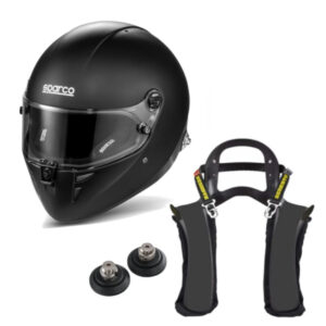 Sparco Stealth RF Black Helmet With Schroth XLT HANS Package