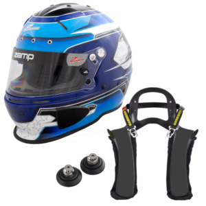 Zamp RZ-70E Blue Switch Helmet With Schroth XLT HANS Package